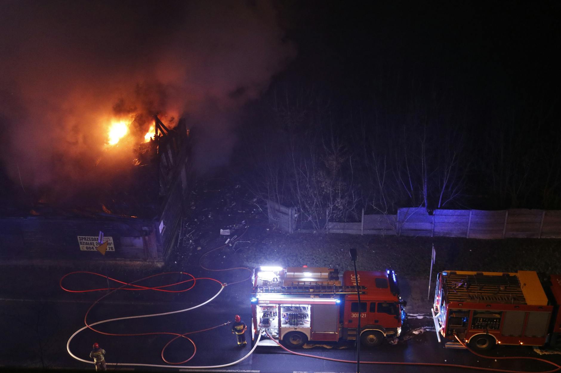 Miejsce tragedii po pożarze budynku mieszkalnego w Ustroniu